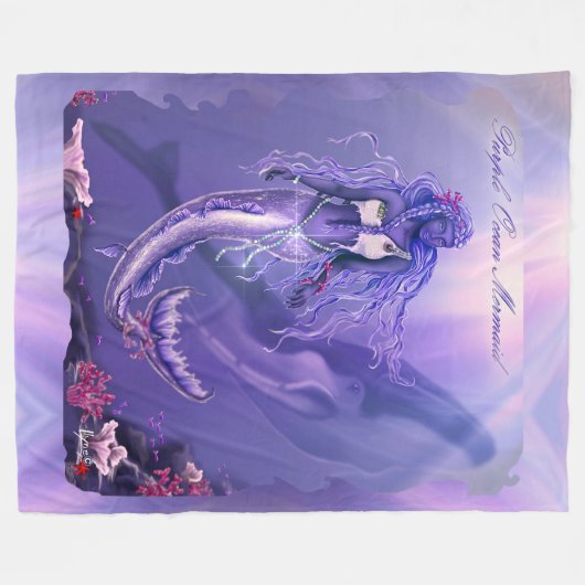 Meerjungfrau Fleecedecke (Vorderseite (Horizontal))