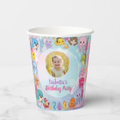 Meerjungfrau Foto Geburtstag Pappbecher (Rückseite)