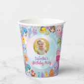 Meerjungfrau Foto Geburtstag Pappbecher (Vorderseite)