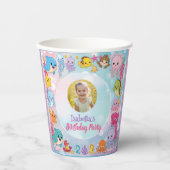 Meerjungfrau Foto Geburtstag Pappbecher (Vorderseite)