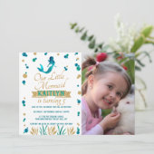 Meerjungfrau-Foto jedes Lebensjahres Einladung (Stehend Vorderseite)