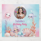 Meerjungfrau-Foto unter Meeresgeburt Alkoholflaschenetikett (Einzelnes Label)