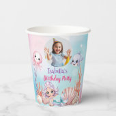 Meerjungfrau-Foto unter Meeresgeburt Pappbecher (Rückseite)