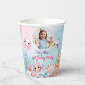 Meerjungfrau-Foto unter Meeresgeburt Pappbecher (Vorderseite)