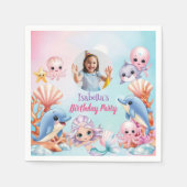 Meerjungfrau-Foto unter Meeresgeburt Serviette (Vorderseite)