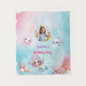 Meerjungfrau-Foto unter Meeresgeburt Wandteppich (Vorderseite)