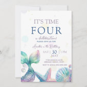 Meerjungfrau-Geburtstag Einladung (Vorderseite)