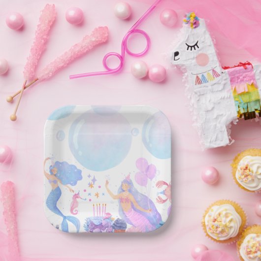 Meerjungfrau Geburtstag Pappteller (Party)