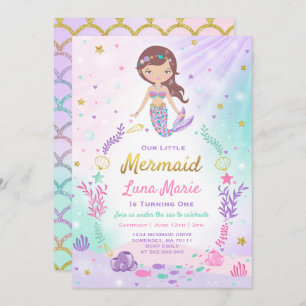 Meerjungfrau-Geburtstags-Einladung unter dem Einladung