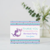 Meerjungfrau-Geburtstags-Party danken Ihnen Dankeskarte (Stehend Vorderseite)