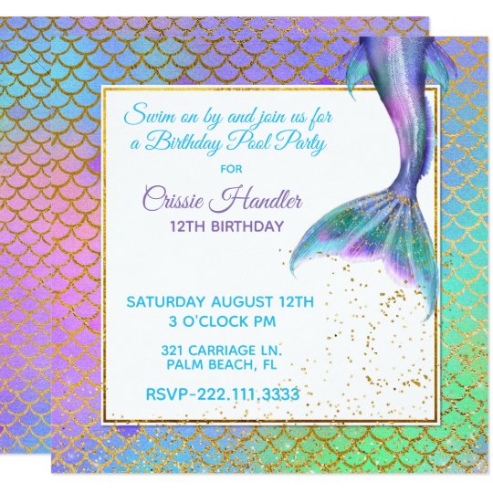 Meerjungfrau Geburtstags Party Einladung Zazzle De