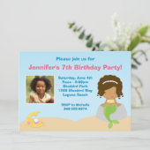 Meerjungfrau-Geburtstags-Party Einladung (Stehend Vorderseite)