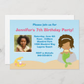 Meerjungfrau-Geburtstags-Party Einladung (Vorne/Hinten)