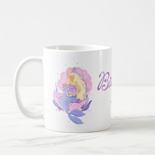 Meerjungfrau Geburtstags-Tasse Kaffeetasse (Links)