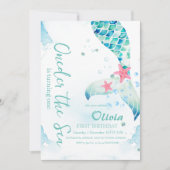 Meerjungfrau-Geburtstagspartei Einladung (Vorderseite)