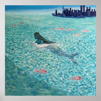 Meerjungfrau gegen die Tide Poster