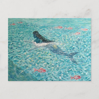 Meerjungfrau gegen die Tide Postkarte