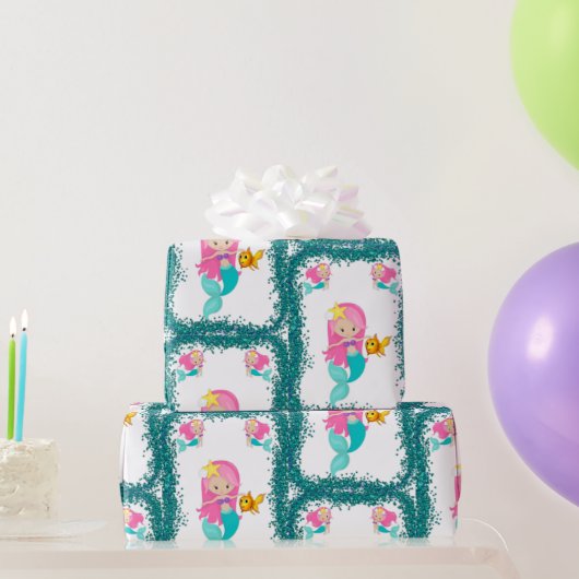 Meerjungfrau Geschenkpapier (Partygeschenke)