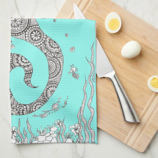 Meerjungfrau Geschirrtuch (Viertel Falte)