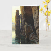 Meerjungfrau Girl Bare & Lurking Wünsche Karte (Gelbe Blume)