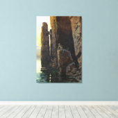 Meerjungfrau Girl Bare & Lurking Wünsche Leinwanddruck (Insitu (Holzboden))