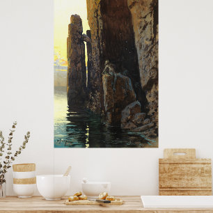 Meerjungfrau Girl Bare & Lurking Wünsche Poster