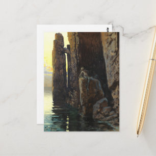 Meerjungfrau Girl Bare & Lurking Wünsche Postkarte