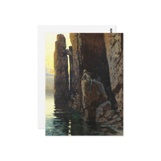 Meerjungfrau Girl Bare & Lurking Wünsche Postkarte (Vorderseite/Rückseite Beispiel)