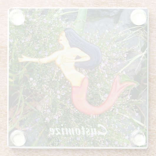 Meerjungfrau Glasuntersetzer (Rückseite)