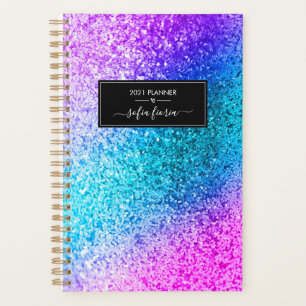 Meerjungfrau Glitter Elegantes Schriftzug Name 202 Planer