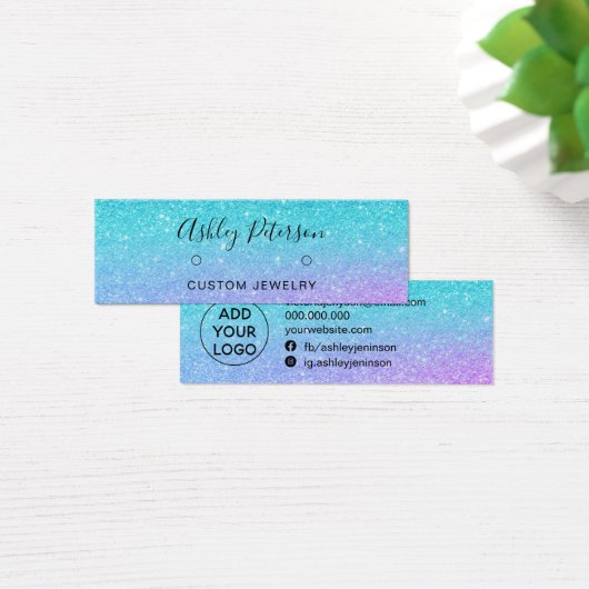 Meerjungfrau Glitzer blau lila Ohrringe anzeigen (Schreibtisch)