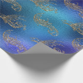 Meerjungfrau Glitzer Blaue Seeschiffe Kreaturen Geschenkpapier (Ecke)