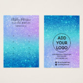 Meerjungfrau Glitzer blauer Ohrring (Vorne & Hinten)