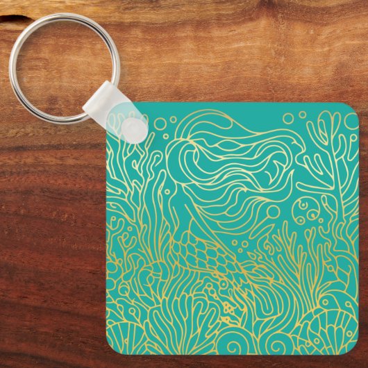 Meerjungfrau - Gold Schlüsselanhänger (Vorderseite)