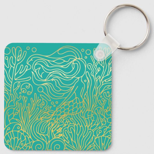 Meerjungfrau - Gold Schlüsselanhänger (Rückseite)