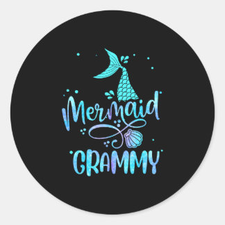 Meerjungfrau Grammy lustige Frauen Familien-Matchi Runder Aufkleber
