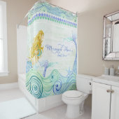 Meerjungfrau Haar kümmert es nicht! Wasserfarbenwe Duschvorhang (Beispiel)