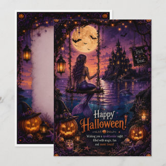 Meerjungfrau Halloween-Karte Einladung
