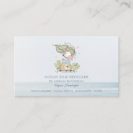 Meerjungfrau Handgemachte Bio Skincare Busine Visitenkarte (Vorderseite)