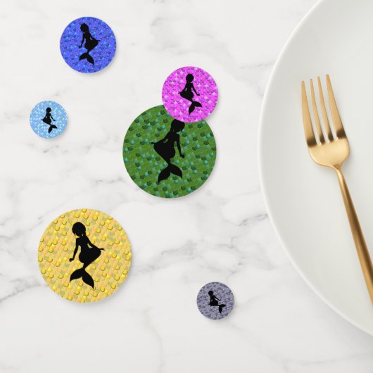 Meerjungfrau Hochzeitsgelb Rosa Blau Konfetti (Gruppe)