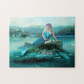 Meerjungfrau hütet Puzzlen Puzzle
