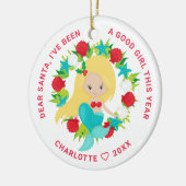 Meerjungfrau Ich war ein gutes Girl-Foto Weihnacht Keramik Ornament (Links)
