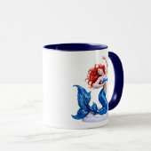 Meerjungfrau-Illustration Tasse (VorderseiteRechts)