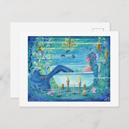 Meerjungfrau im Bad von Renee Lavoie Postkarte (Vorne/Hinten)