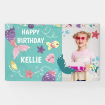 Meerjungfrau im Hintergrund des Geburtstags des Fo