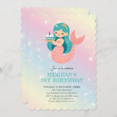 Meerjungfrau im Kindergeburtstag Party Einladung (Vorne/Hinten)