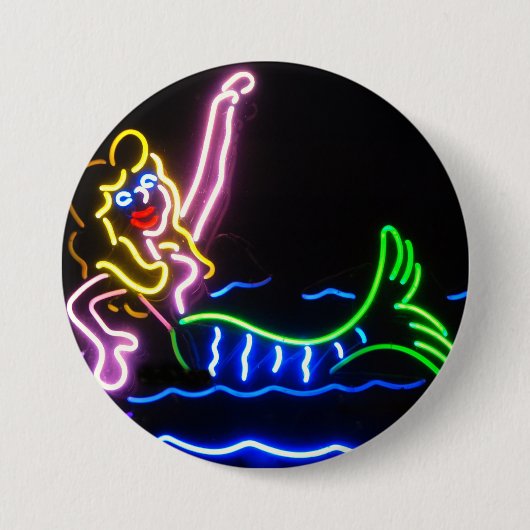 Meerjungfrau im Neon Button (Vorderseite)