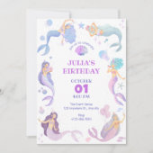 Meerjungfrau im Rahmen der Einladung zur Geburtsta (Vorderseite)