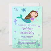 Meerjungfrau im Rahmen der Geburtstagspartei Einladung (Vorderseite)