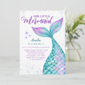 Meerjungfrau im Rahmen der Geburtstagspartei Einladung (Stehend Vorderseite)